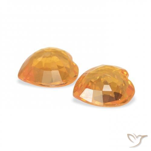 Sapphire Gemstones in 4.5 x 4.5 mm Size for Sale, Sapphire Stones in Medium Orange Color
