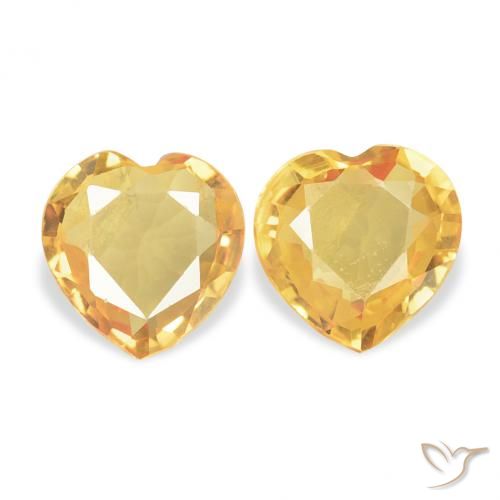0.64ctw Natural Medium Gold Sapphire, Heart, VVS-VS