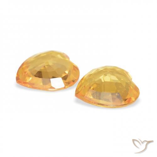 Sapphire Gemstones in 4.6 x 4.5 mm Size for Sale, Sapphire Stones in Medium Gold Color