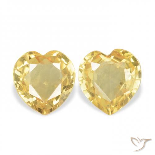 0.73ctw Natural Medium Golden Sapphire, Heart, VS