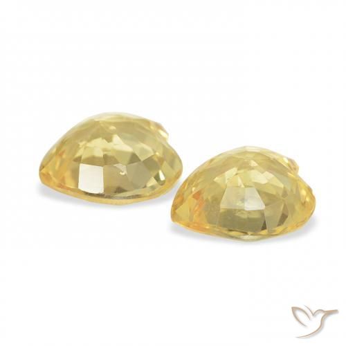 Sapphire Gemstones in 4.6 x 4.4 mm Size for Sale, Sapphire Stones in Medium Golden Color