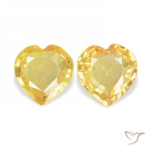 0.68ctw Natural Medium Golden Sapphire, Heart, VVS-VS
