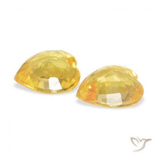 Sapphire Gemstones in 4.6 x 4.5 mm Size for Sale, Sapphire Stones in Medium Golden Color