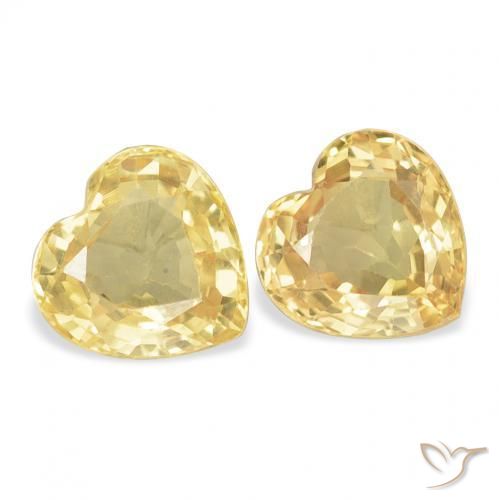 0.92 ctw Golden Sapphire Stones, Natural Sapphire in Heart Facet Shape for Sale