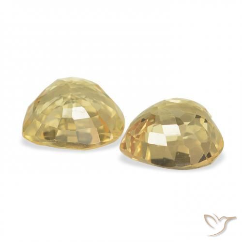 Sapphire Gemstones in 4.7 x 4.6 mm Size for Sale, Sapphire Stones in Golden Color