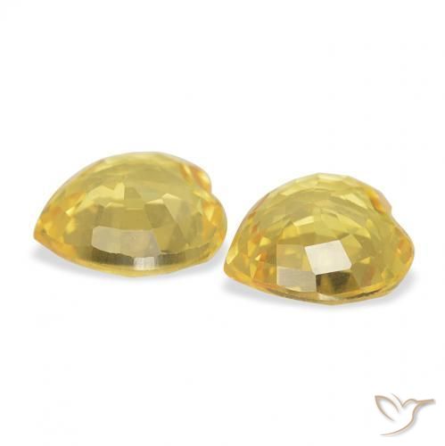 Sapphire Gemstones in 4.6 x 4.5 mm Size for Sale, Sapphire Stones in Golden Orange Color