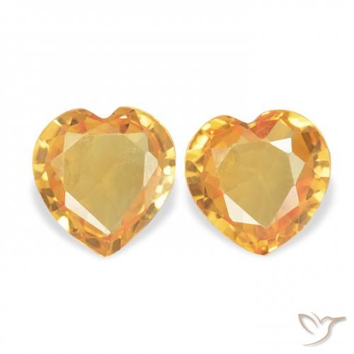 0.68ctw Natural Medium Orange Sapphire, Heart, VVS-VS