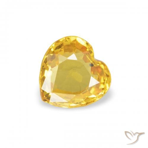 0.36ct Natural Golden Orange Sapphire, Heart, VVS-VS