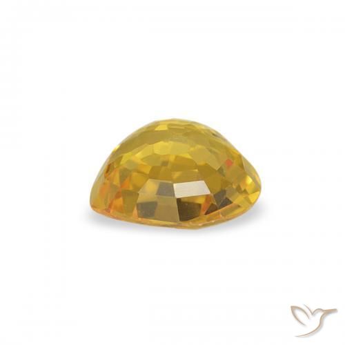 Sapphire Gemstone in 4.5 x 4.5 mm Size for Sale, Sapphire Stone in Golden Orange Color
