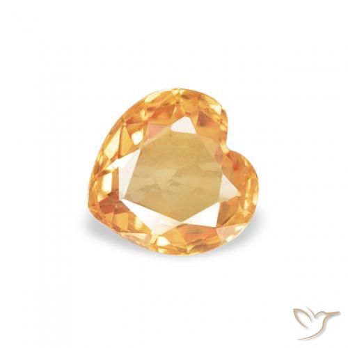 0.42ct Natural Medium Orange Sapphire, Heart, VVS-VS