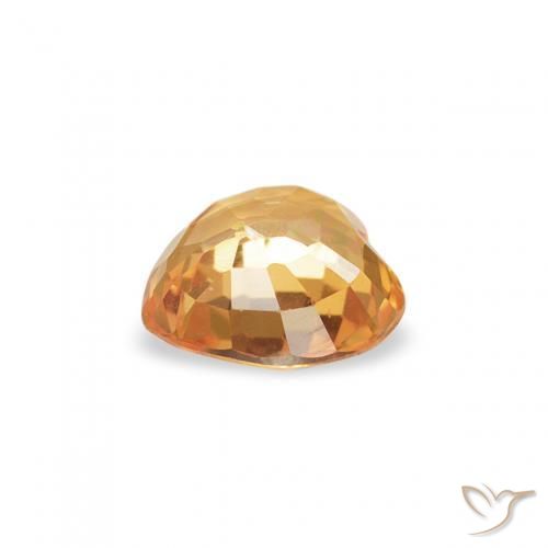 Sapphire Gemstone in 4.6 x 4.6 mm Size for Sale, Sapphire Stone in Medium Orange Color