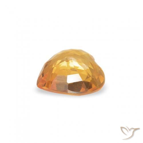 Sapphire Gemstone in 4.6 x 4.6 mm Size for Sale, Sapphire Stone in Orange-Gold Color