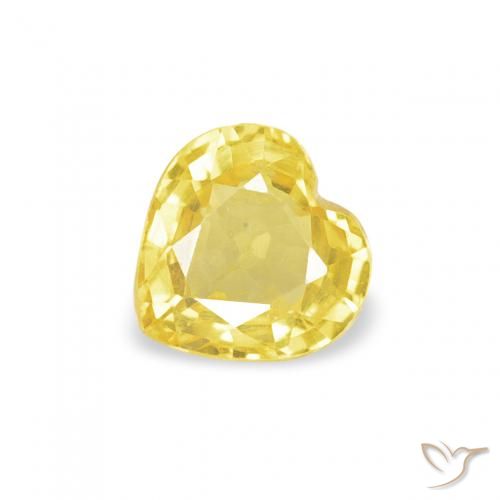 0.42ct Natural Medium Yellow Sapphire, Heart, VVS-VS