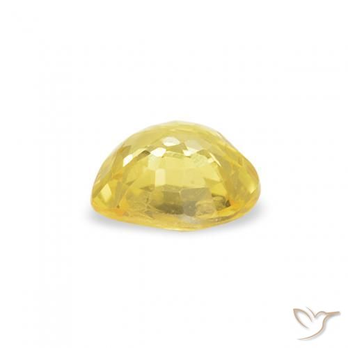 Sapphire Gemstone in 4.7 x 4.6 mm Size for Sale, Sapphire Stone in Medium Yellow Color