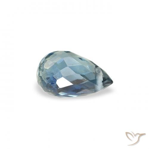 0.46 ct Blue Sapphire Stone, Natural Sapphire in Briolette with Hole Shape for Sale