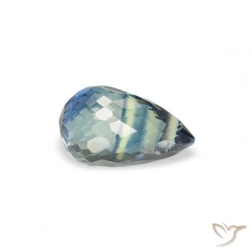 0.54 ct Blue Sapphire Stone, Natural Sapphire in Briolette with Hole Shape for Sale