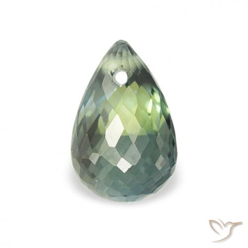 0.84ct Natural Blue-Green Sapphire, Briolette, VS