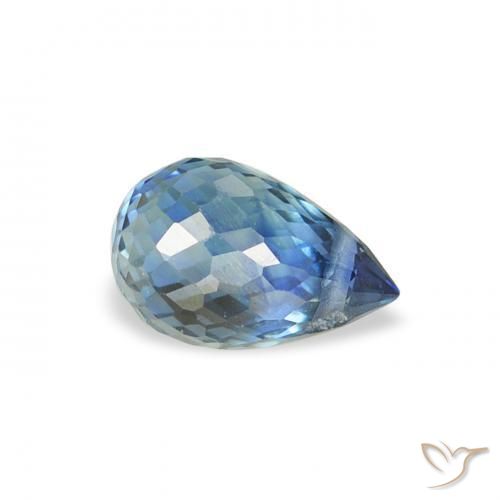 0.75 ct Blue Sapphire Stone, Natural Sapphire in Briolette with Hole Shape for Sale