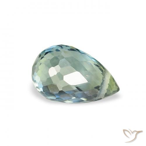 0.83 ct Blue Sapphire Stone, Natural Sapphire in Briolette with Hole Shape for Sale