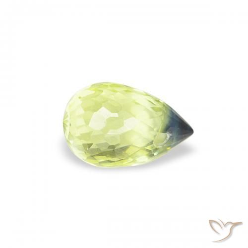 0.41 ct Yellow Sapphire Stone, Natural Sapphire in Briolette with Hole Shape for Sale