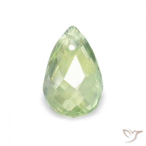 0.77ct Natural Very Light Green Sapphire, Briolette, VS