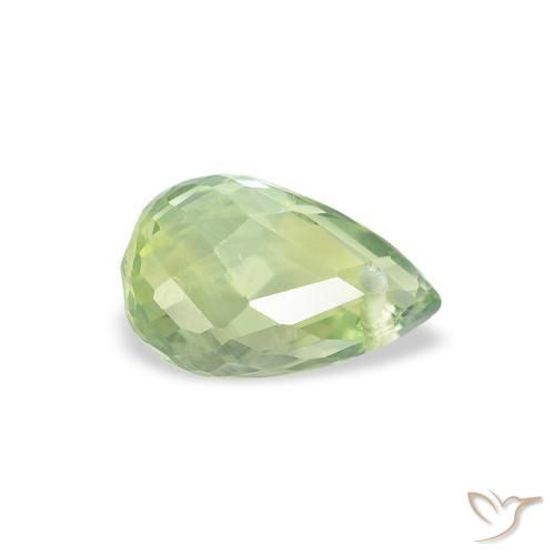0.77 ct Green Sapphire Stone, Natural Sapphire in Briolette with Hole Shape for Sale