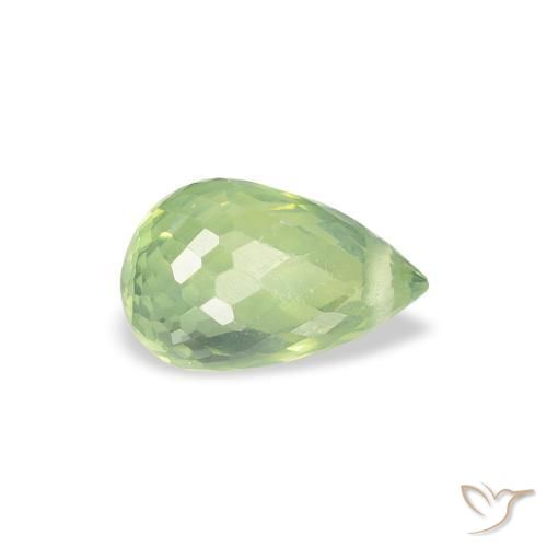 0.88 ct Green Sapphire Stone, Natural Sapphire in Briolette with Hole Shape for Sale