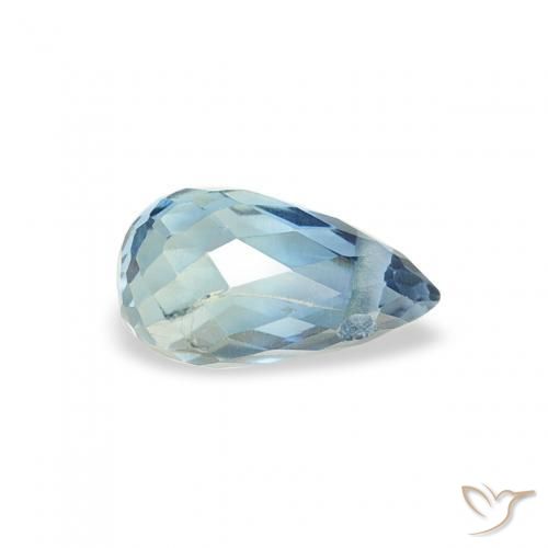 0.50 ct Blue Sapphire Stone, Natural Sapphire in Briolette with Hole Shape for Sale