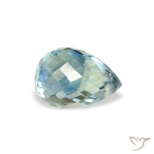 1.17 ct Blue Sapphire Stone, Natural Sapphire in Briolette with Hole Shape for Sale