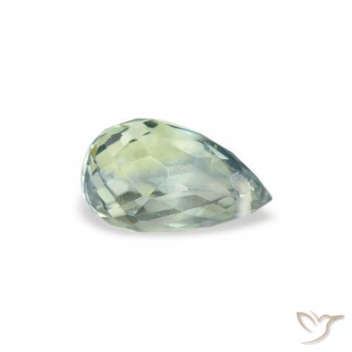 0.69 ct Green Sapphire Stone, Natural Sapphire in Briolette with Hole Shape for Sale