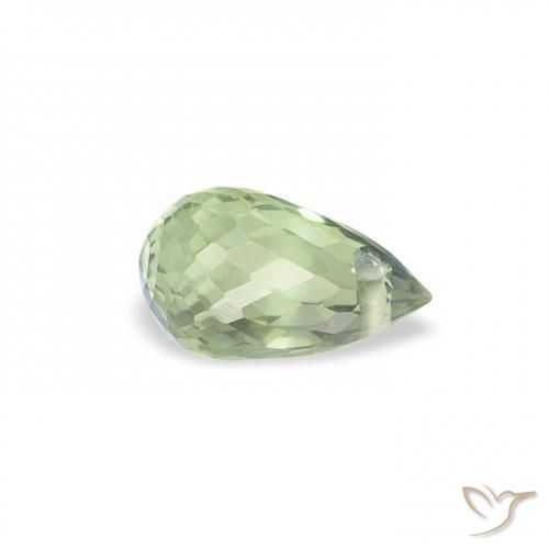 0.62 ct Green Sapphire Stone, Natural Sapphire in Briolette with Hole Shape for Sale