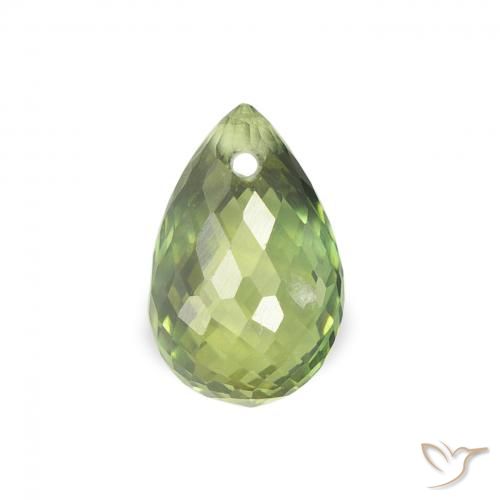 0.92ct Natural Light Forest Green Sapphire, Briolette, VS