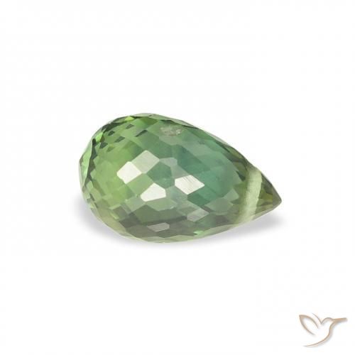 0.92 ct Green Sapphire Stone, Natural Sapphire in Briolette with Hole Shape for Sale