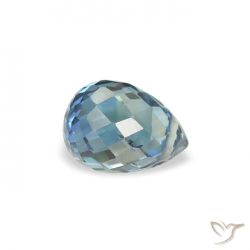 0.63 ct Blue Sapphire Stone, Natural Sapphire in Briolette with Hole Shape for Sale