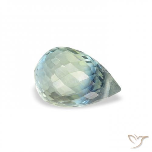 1.02 ct Blue Sapphire Stone, Natural Sapphire in Briolette with Hole Shape for Sale