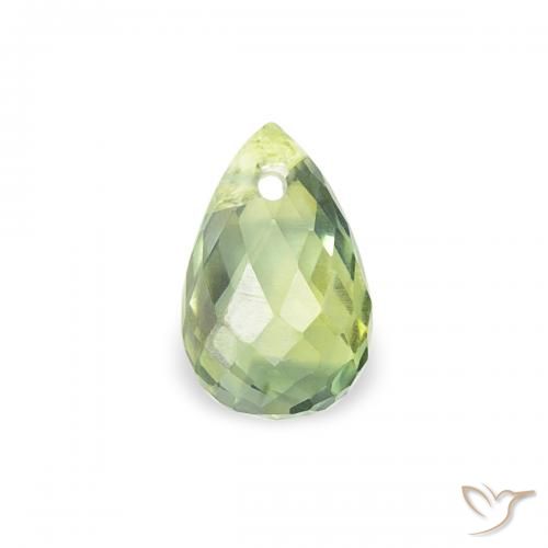 0.43ct Natural Very Light Sage Green Sapphire, Briolette, VS