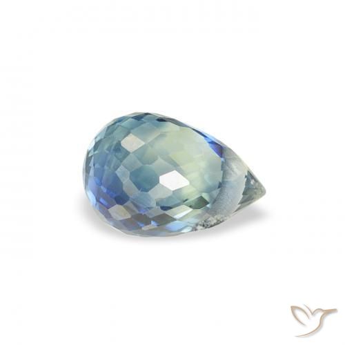0.60 ct Blue Sapphire Stone, Natural Sapphire in Briolette with Hole Shape for Sale
