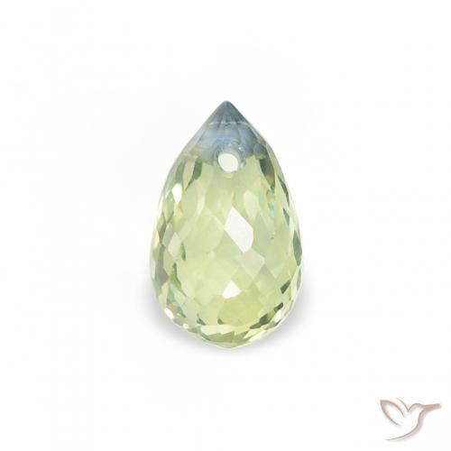 0.47ct Natural Light Pear Green Sapphire, Briolette, VS