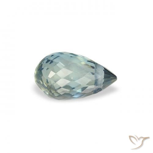 0.47 ct Blue Sapphire Stone, Natural Sapphire in Briolette with Hole Shape for Sale