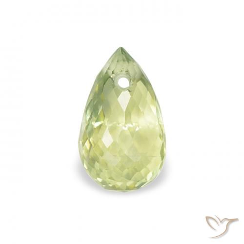 0.65ct Natural Yellow Green Sapphire, Briolette, VS