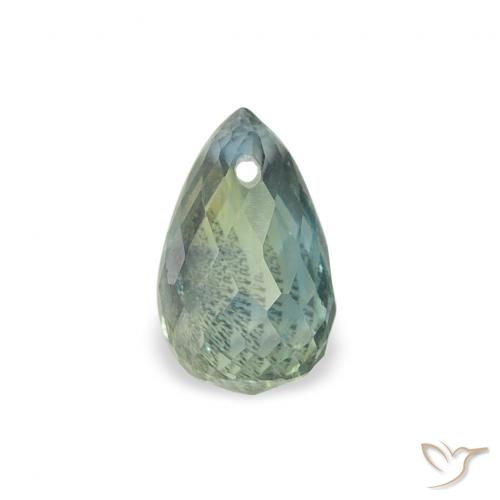 0.66ct Natural Greenish Blue Sapphire, Briolette, VS