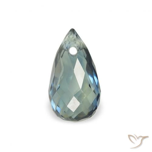 0.58ct Natural Blue-Green Sapphire, Briolette, VS