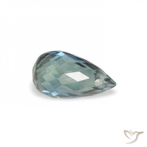0.58 ct Blue Sapphire Stone, Natural Sapphire in Briolette with Hole Shape for Sale