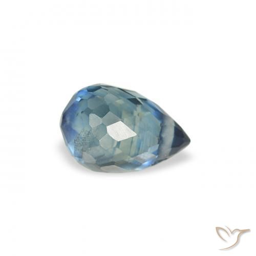 0.52 ct Blue Sapphire Stone, Natural Sapphire in Briolette with Hole Shape for Sale