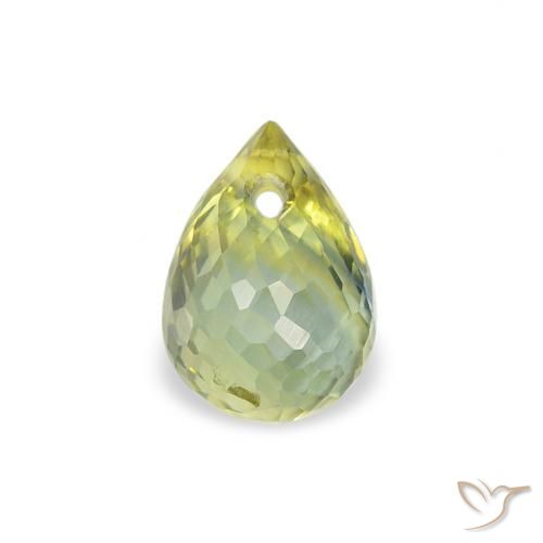 0.68ct Natural Yellowish Green Sapphire, Briolette, VS