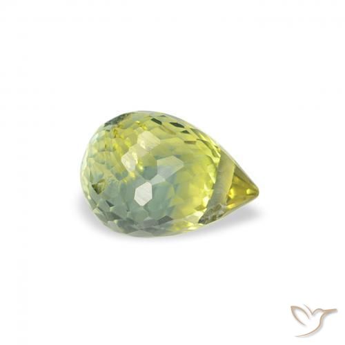 0.68 ct Green Sapphire Stone, Natural Sapphire in Briolette with Hole Shape for Sale