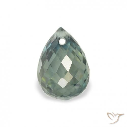 1.20ct Natural Medium Blue Green Sapphire, Briolette, VS