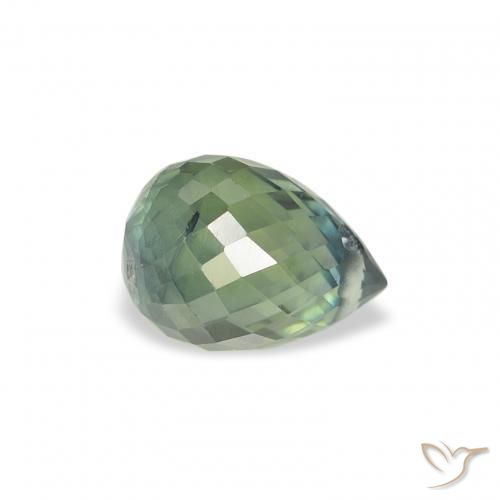 1.20 ct Blue Sapphire Stone, Natural Sapphire in Briolette with Hole Shape for Sale
