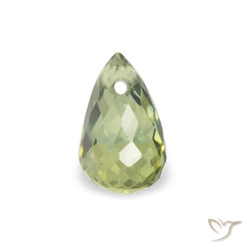 0.39ct Natural Warm Green Sapphire, Briolette, VS
