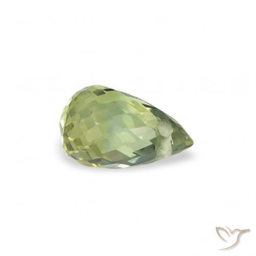0.39 ct Green Sapphire Stone, Natural Sapphire in Briolette with Hole Shape for Sale